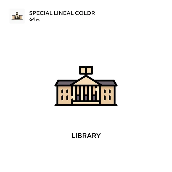 Biblioteca Icono Especial Color Lineal Plantilla Diseño Símbolo Ilustración Para — Archivo Imágenes Vectoriales