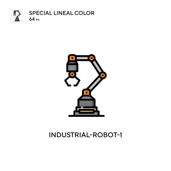 Industrial Robot Icono Especial Color Lineal Plantilla Diseño Símbolo Ilustración — Vector de stock