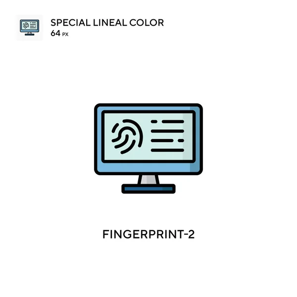 Impressão Digital Ícone Cor Linear Especial Modelo Design Símbolo Ilustração — Vetor de Stock