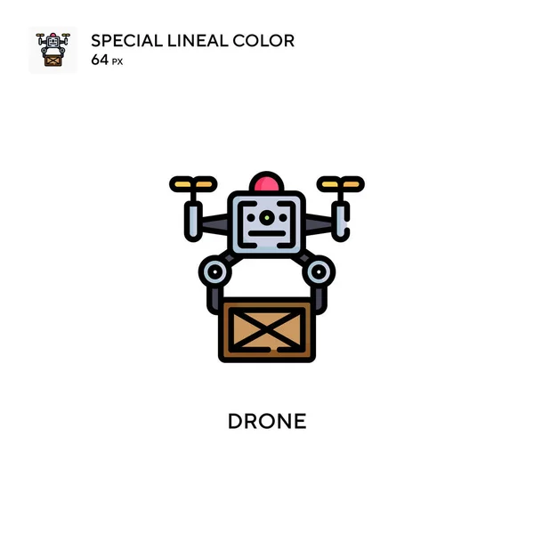 Drone Icône Spéciale Couleur Linéaire Modèle Conception Symbole Illustration Pour — Image vectorielle