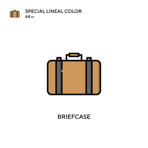 Briefcase Ícone Cor Linear Especial Modelo Design Símbolo Ilustração Para — Vetor de Stock