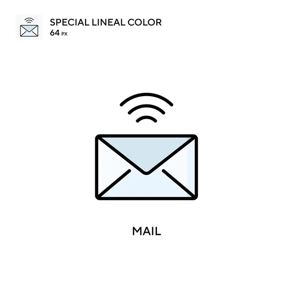 Mail Icono Color Lineal Especial Plantilla Diseño Símbolo Ilustración Para — Archivo Imágenes Vectoriales