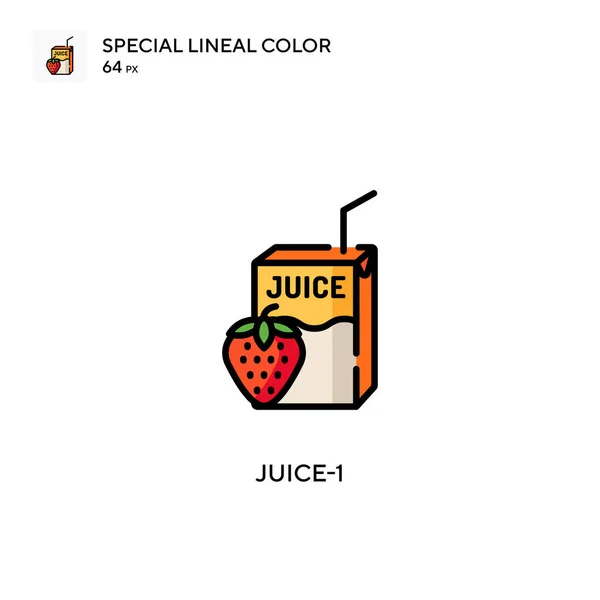 Juice Icône Spéciale Couleur Linéaire Modèle Conception Symbole Illustration Pour — Image vectorielle
