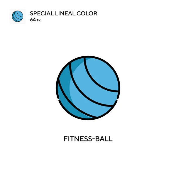 Fitness Ball Icône Couleur Spéciale Linéaire Modèle Conception Symbole Illustration — Image vectorielle