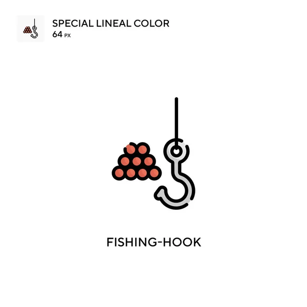 Fiskekrok Speciell Linjal Färg Ikon Illustration Symbol Design Mall För — Stock vektor