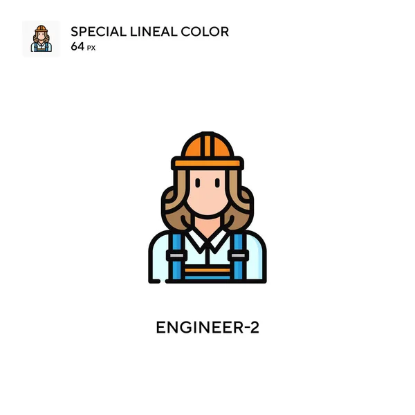 Engineer Icono Especial Color Lineal Plantilla Diseño Símbolo Ilustración Para — Vector de stock