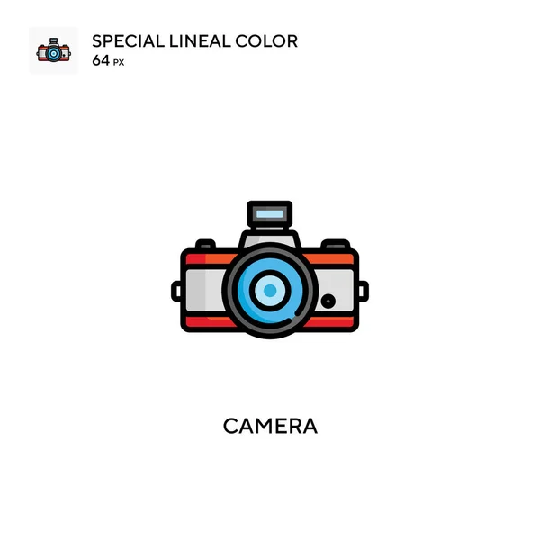 相机特殊的线形彩色图标 Web移动Ui元素的说明性符号设计模板 关于可编辑笔画的完美色彩现代象形文字 — 图库矢量图片