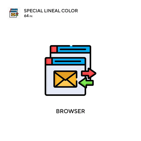 Browser Ícone Cor Linear Especial Modelo Design Símbolo Ilustração Para —  Vetores de Stock
