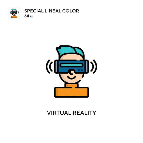 Realidad Virtual Icono Color Lineal Especial Plantilla Diseño Símbolo Ilustración — Vector de stock