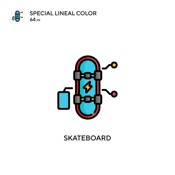 스케이트보드 스페셜 라이얼 아이콘 디자인 모바일 요소를 템플릿 스트로크에 — 스톡 벡터