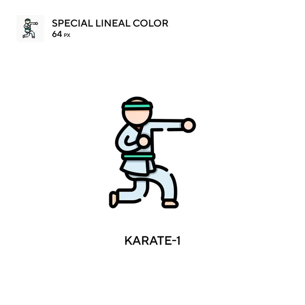 Karate Спеціальна Лінійна Кольорова Піктограма Шаблон Дизайну Символів Ілюстрації Елемента — стоковий вектор