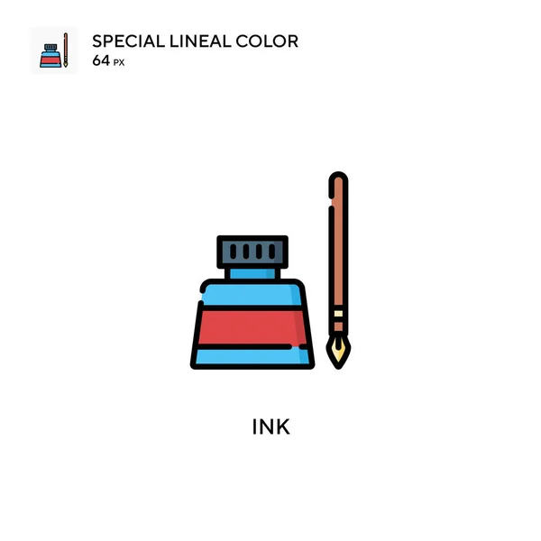 Bläck Speciell Linjal Färg Ikon Illustration Symbol Design Mall För — Stock vektor