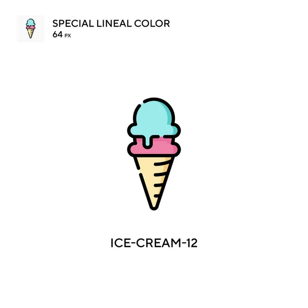 Ice Cream Icono Especial Color Lineal Plantilla Diseño Símbolo Ilustración — Vector de stock
