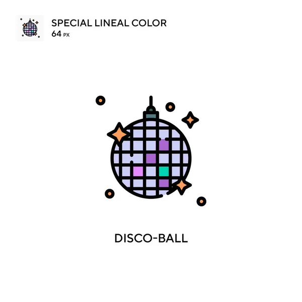 Disco Ball Icono Especial Color Lineal Plantilla Diseño Símbolo Ilustración — Vector de stock