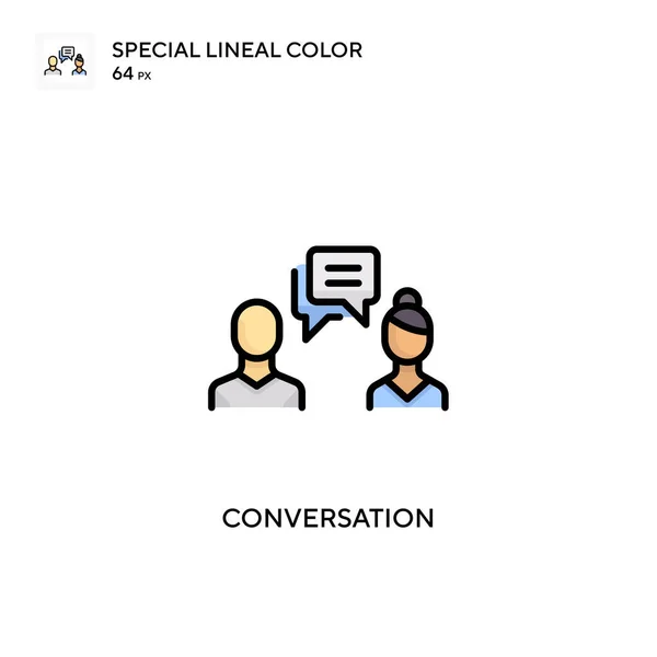 Conversation Special Lineal Color Icon Illustration Symbol Design Template Web — Stock Vector