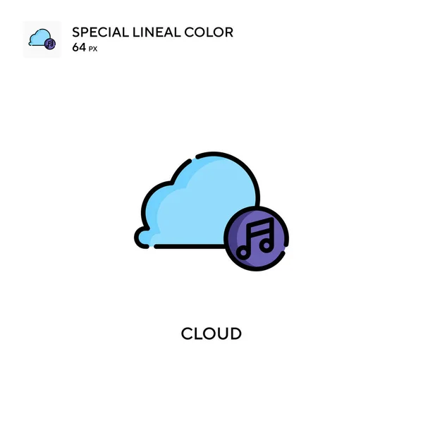 Cloud Icono Color Lineal Especial Plantilla Diseño Símbolo Ilustración Para — Vector de stock