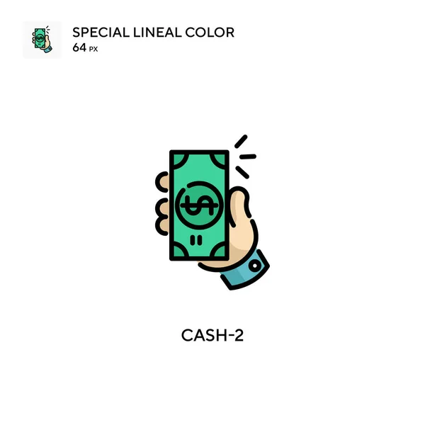 Cash Specjalna Ikona Koloru Linii Wzór Symbolu Ilustracji Dla Mobilnego — Wektor stockowy