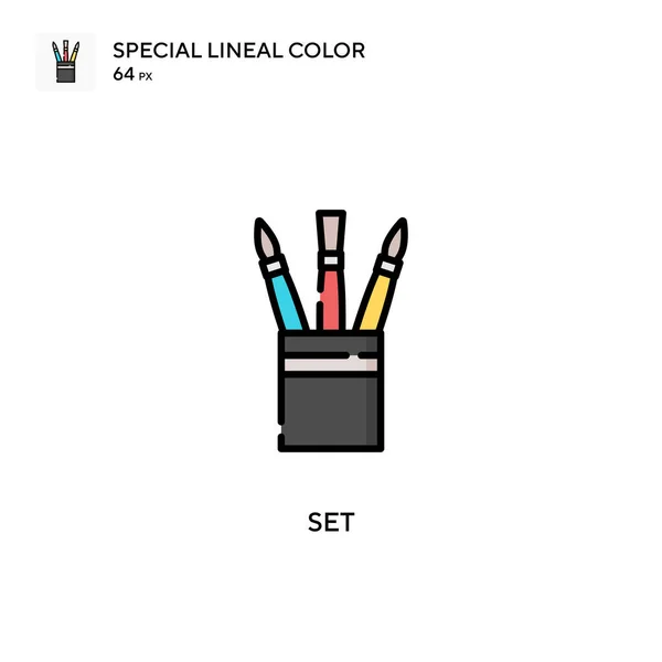 Imposta Icona Speciale Colori Lineari Illustrazione Modello Design Simbolo Elemento — Vettoriale Stock