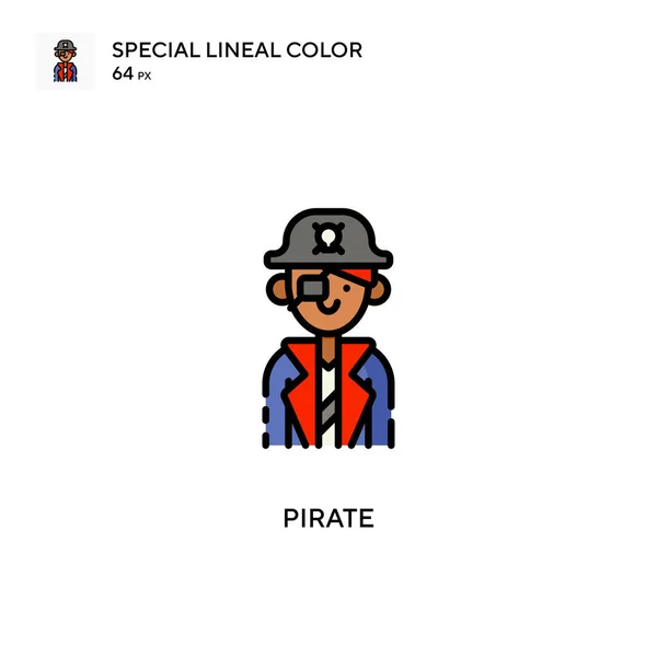 Icono Color Lineal Especial Pirata Plantilla Diseño Símbolo Ilustración Para — Vector de stock