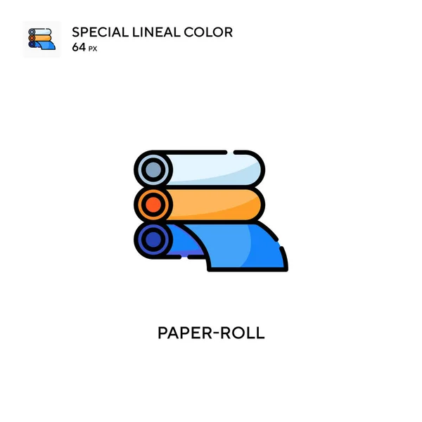Rouleau Papier Icône Spéciale Couleur Linéaire Modèle Conception Symbole Illustration — Image vectorielle