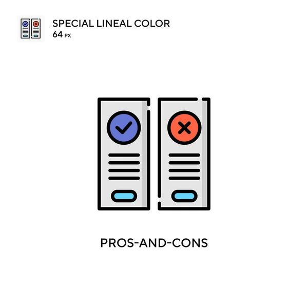Pros-and-cons Special lineal color icon. Illustration symbol design template for web mobile UI element. Perfect color modern pictogram on editable stroke. — Stock Illustration Pros Cons Special Lineal Color Icon Illustration Symbol Design Template Royalty Free Stock Vectors