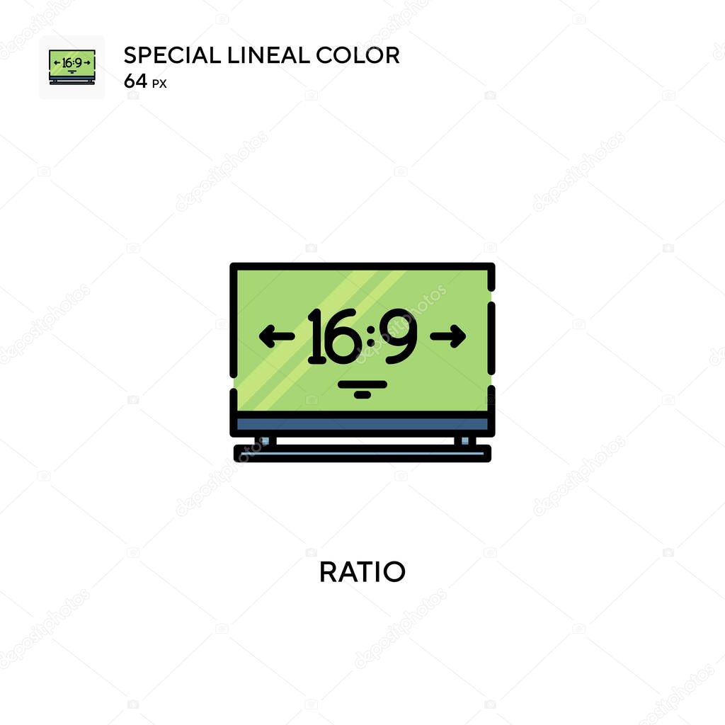 Ratio Special lineal color icon. Illustration symbol design template for web mobile UI element. Perfect color modern pictogram on editable stroke.