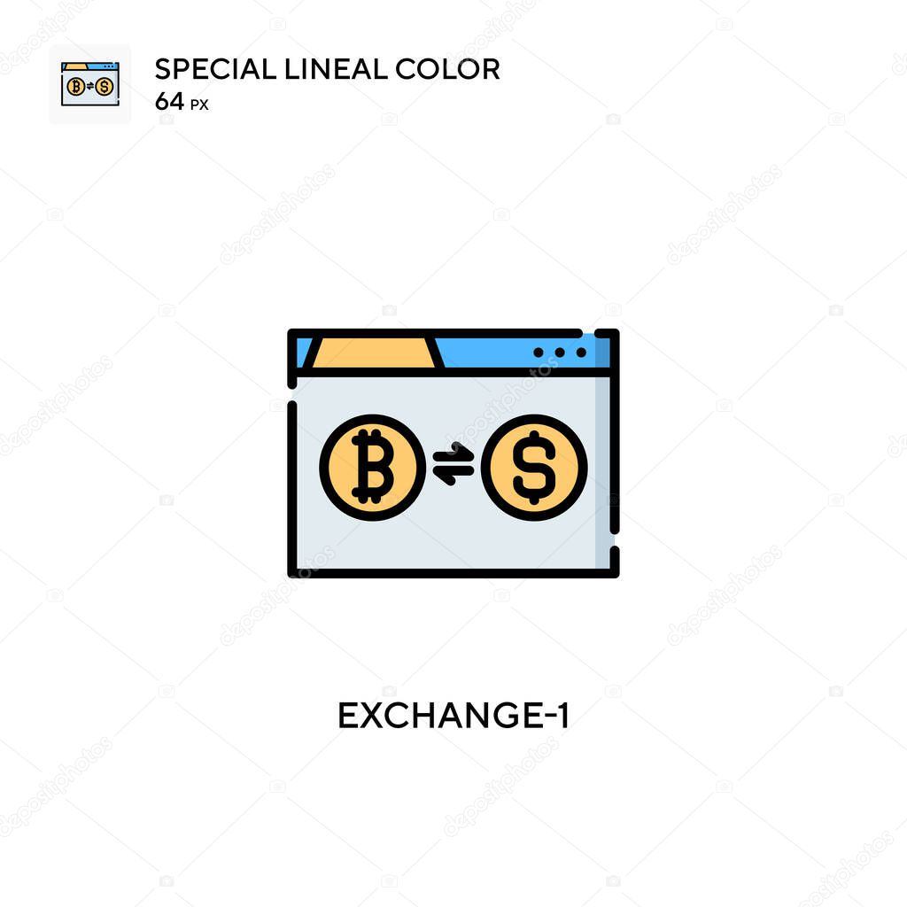Exchange-1 Special lineal color icon. Illustration symbol design template for web mobile UI element. Perfect color modern pictogram on editable stroke.