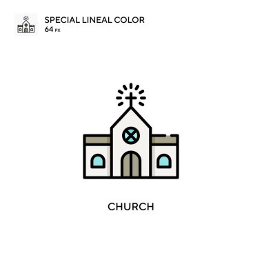 Church Special Lineal renk ikonu. Web mobil UI ögesi için resimleme sembolü tasarım şablonu. Düzenlenebilir vuruş üzerine mükemmel renk modern pictogram.