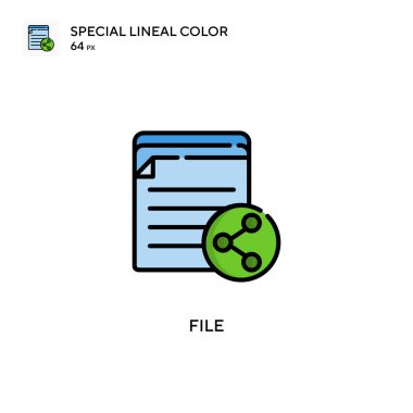Dosya Özel çizgi renk simgesi. Web mobil UI ögesi için resimleme sembolü tasarım şablonu. Düzenlenebilir vuruş üzerine mükemmel renk modern pictogram.