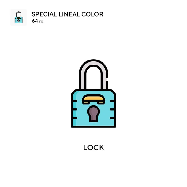 Bloquear Icono Color Lineal Especial Plantilla Diseño Símbolo Ilustración Para — Vector de stock