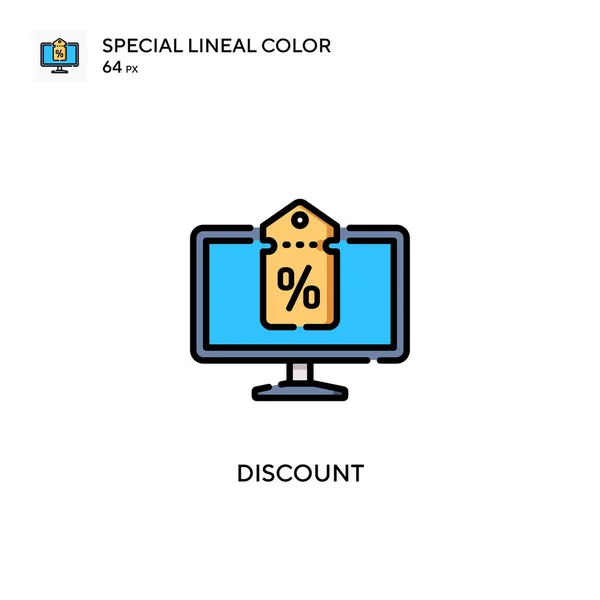 割引特殊線色アイコン WebモバイルUi要素用のイラスト記号デザインテンプレート 編集可能なストローク上の完璧な色現代ピクトグラム — ストックベクタ