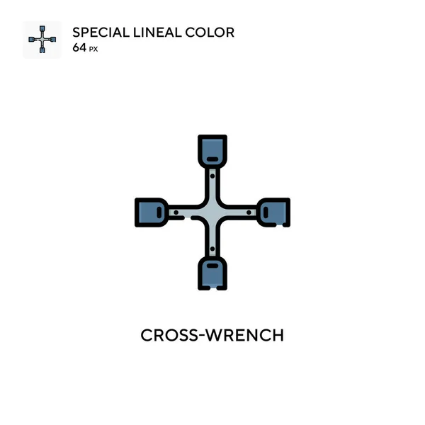 Keresztkulcs Speciális Lineáris Szín Ikon Illusztráció Szimbólum Design Sablon Web — Stock Vector