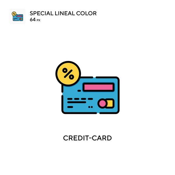 Credit Card Special Lineal Color Icon Illustration Symbol Design Template — Stock Vector