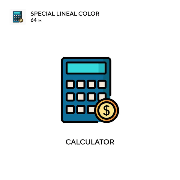 Calculadora Icono Especial Color Lineal Plantilla Diseño Símbolo Ilustración Para — Vector de stock