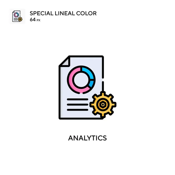 Analytics Special Lineal Color Icon Illustration Symbol Design Template Web — Stock Vector