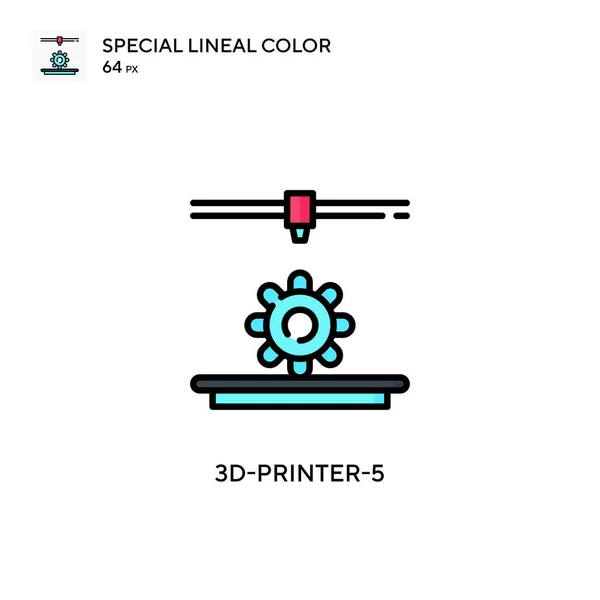 Printer 5特殊线形彩色图标 Web移动Ui元素的说明性符号设计模板 关于可编辑笔画的完美色彩现代象形文字 — 图库矢量图片