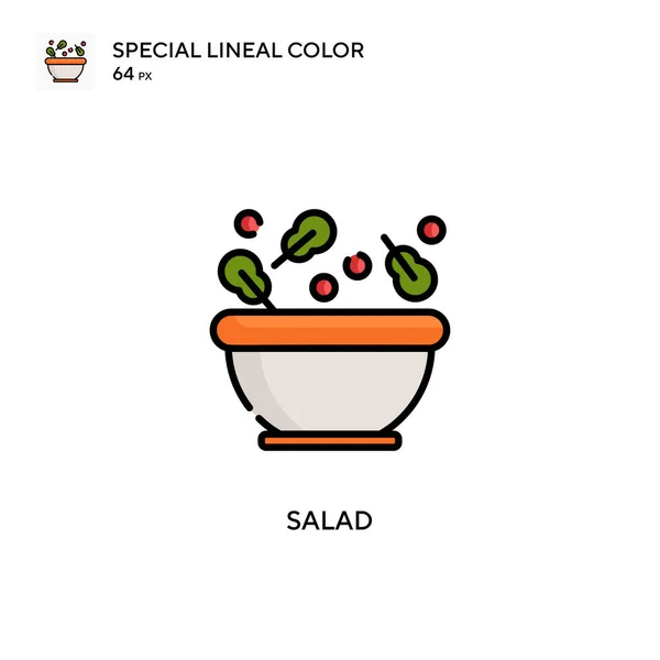 Salada Ícone Cor Linear Especial Modelo Design Símbolo Ilustração Para — Vetor de Stock