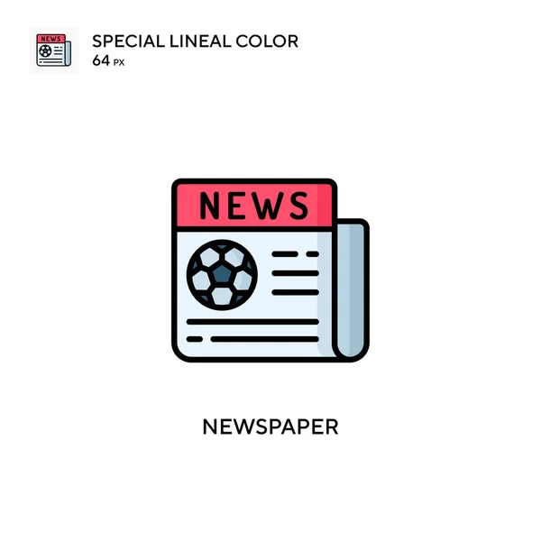 Tidning Special Linjal Färg Ikon Illustration Symbol Design Mall För — Stock vektor