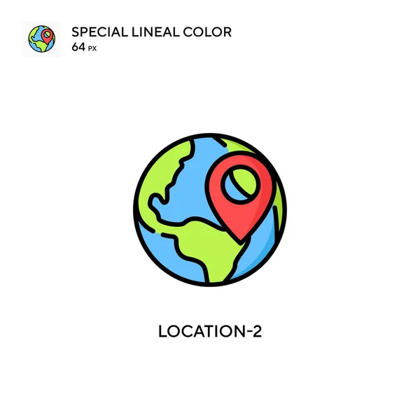 Konum Özel Çizgi Renk Simgesi Web Mobil Ögesi Için Resimleme — Stok Vektör