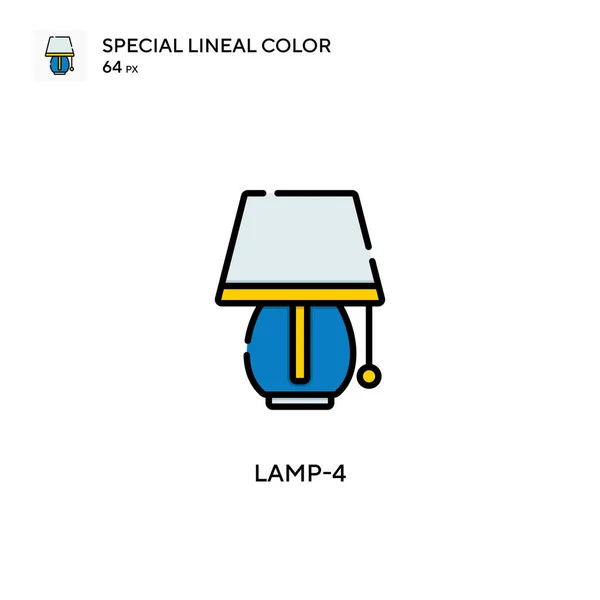 Lamp 4特殊线形彩色图标 Web移动Ui元素的说明性符号设计模板 关于可编辑笔画的完美色彩现代象形文字 — 图库矢量图片