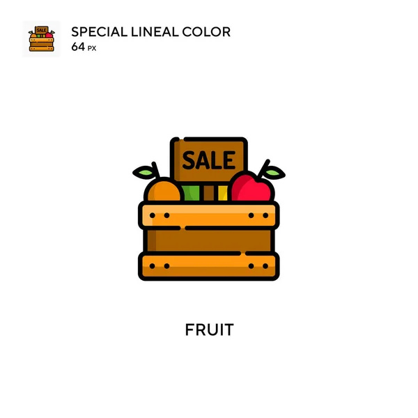 Frukt Speciell Linjal Färg Ikon Illustration Symbol Design Mall För — Stock vektor