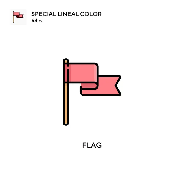 Flagga Special Linjal Färg Ikon Illustration Symbol Design Mall För — Stock vektor