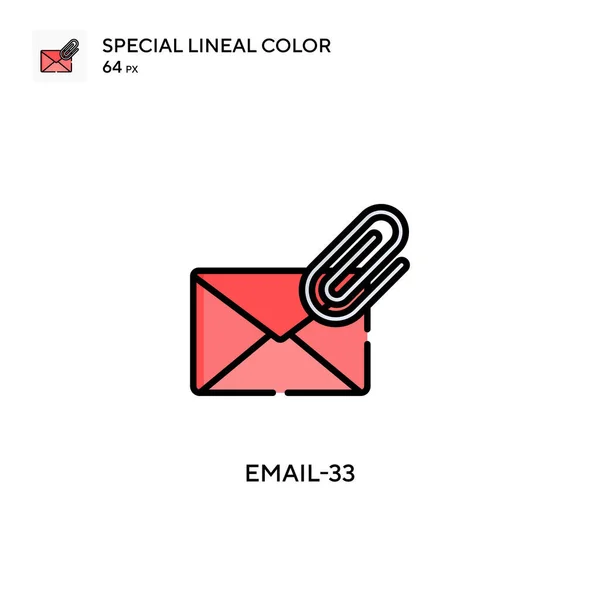 Email 33特殊的线形彩色图标 Web移动Ui元素的说明性符号设计模板 关于可编辑笔画的完美色彩现代象形文字 — 图库矢量图片