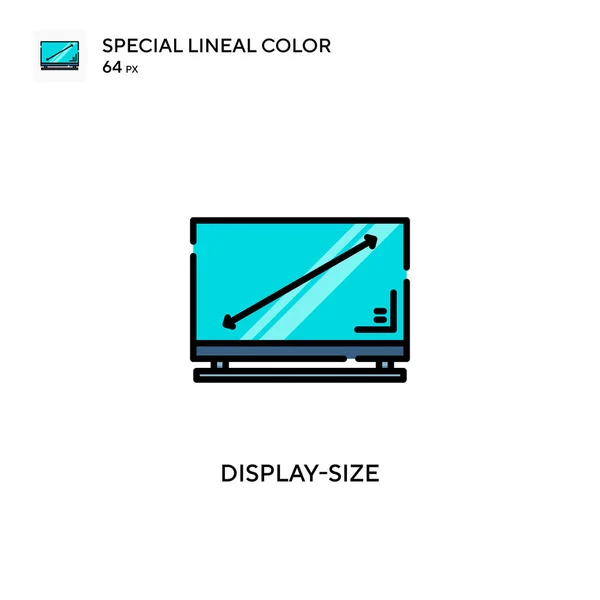 Display Size Különleges Lineáris Szín Ikon Illusztráció Szimbólum Design Sablon — Stock Vector