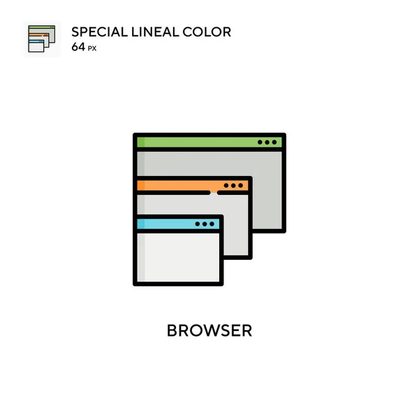 Browser Spezielle Lineare Farbsymbole Illustration Symbol Design Vorlage Für Web — Stockvektor