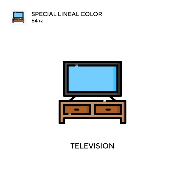 Televisión Icono Especial Color Lineal Plantilla Diseño Símbolo Ilustración Para — Vector de stock