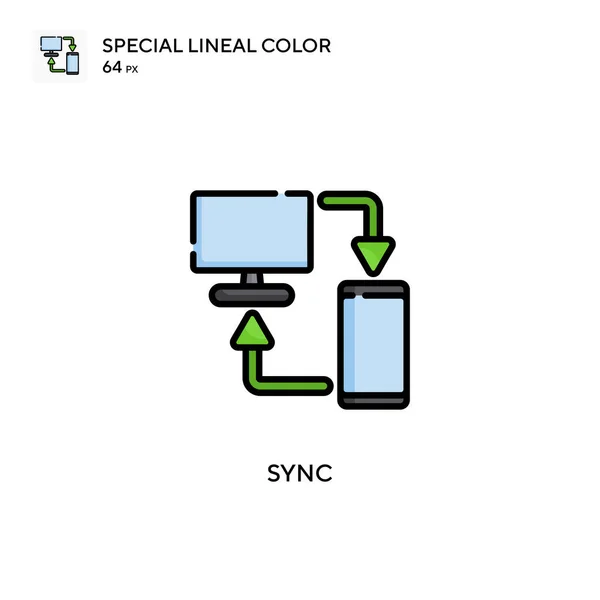 Sync Special Lineal Color Icon Illustration Symbol Design Template Web — Stock Vector