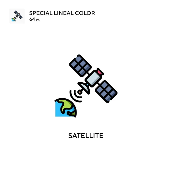 Satélite Icono Color Lineal Especial Plantilla Diseño Símbolo Ilustración Para — Archivo Imágenes Vectoriales