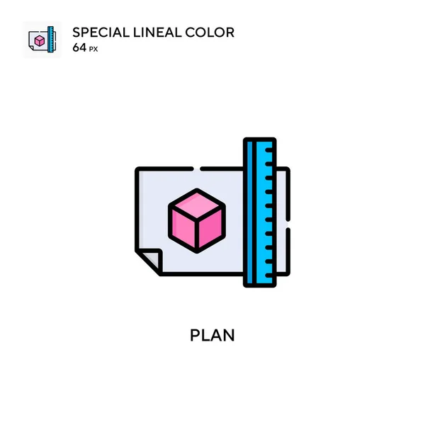 Plan Icono Especial Color Lineal Plantilla Diseño Símbolo Ilustración Para — Vector de stock