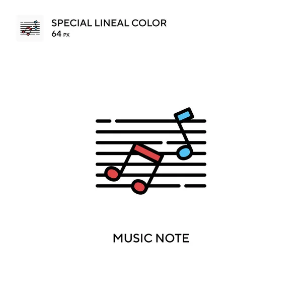 Musik Special Linjal Färg Ikon Illustration Symbol Design Mall För — Stock vektor